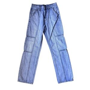 BDG Slim Straight Light Blue Denim Jeans, Size 26, Small Repair Belt Loop Needed